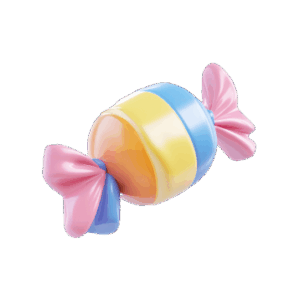 caramelos-de-colores-envueltos-en-un-lazo-Efecto 3DEl bosque encantado