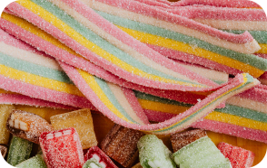 golosinas con lenguas de sabor ácido y de arcoiris-El bosque encantado