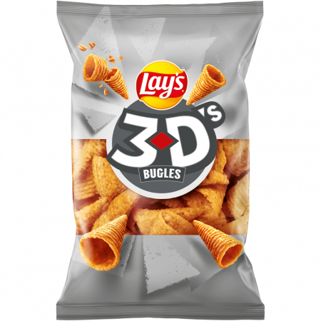 Lay´s 3D´S Conos de maíz sabor bacón y queso bolsa 28 gr.