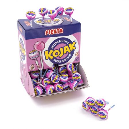 Fiesta Chupa-chups Kojak sabor helado de fresa relleno de chicle