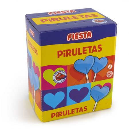 Fiesta Piruletas corazón sabor mora Pinta lenguas