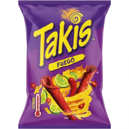 Takis Fuego sabor a Chile y lima picante extremo bolsa 80 gr.