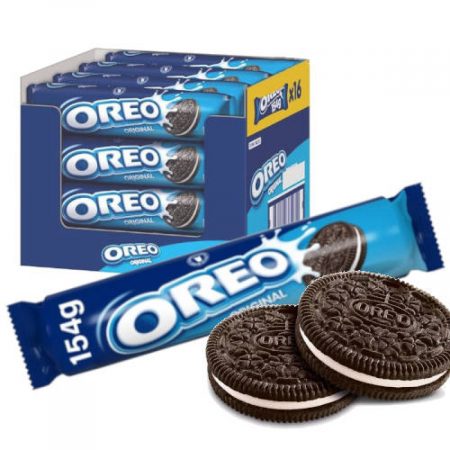 Oreo Originales chocolate oscuro relleno de crema paquete de 154 gr.
