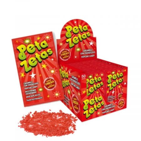 Peta Zetas de fresa caramelo explosivo sobre 7 gr.