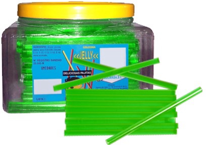 Tubos de Gelatina sabor sandia Golmasa