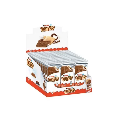 Kinder Cards galletas rellenas  de chocolate y leche 25,6 gr.