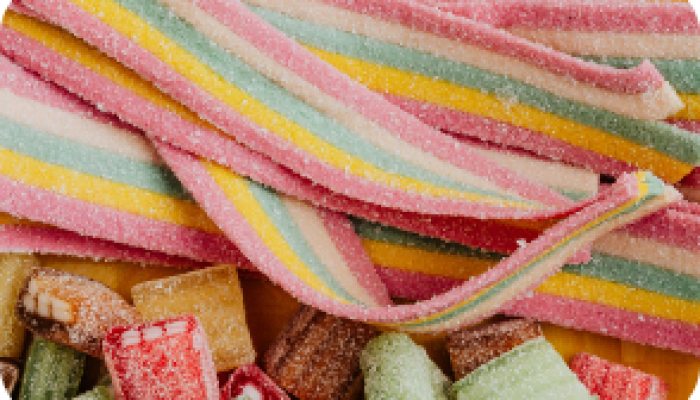 golosinas con lenguas de sabor ácido y de arcoiris-El bosque encantado